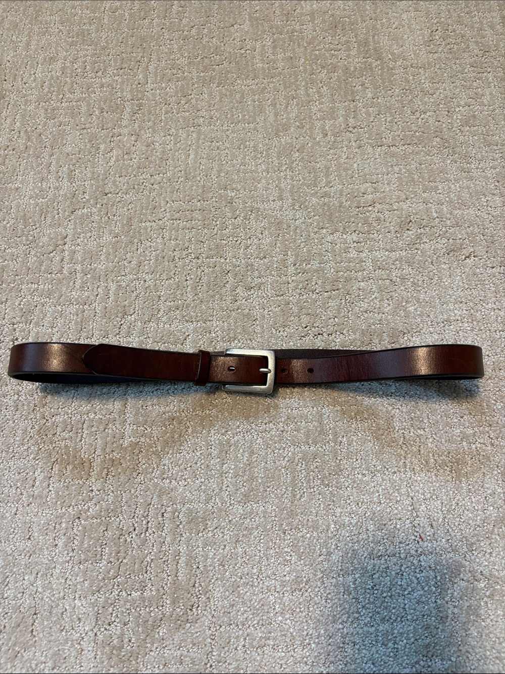 GAP Dark Brown Leather Belt with Silver Brass Buckle Womens Large